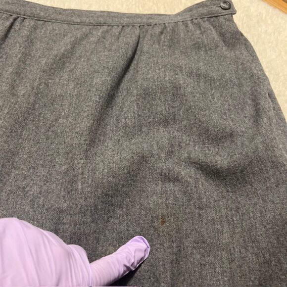 Pendleton Womens Gray 100% Virgin Wool Lined Skirt With Pockets Sz LG/XL - Picture 7 of 11